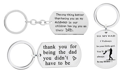 Novelta Stainless Steel Keychain with Father's Day Message and Gift Box