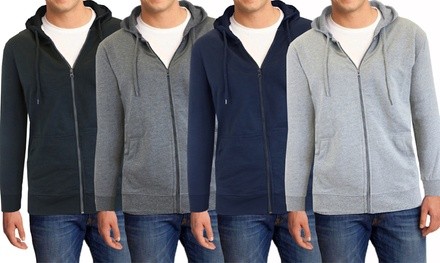 Men's Skinny Fit French Terry Zip-Up Hoodie