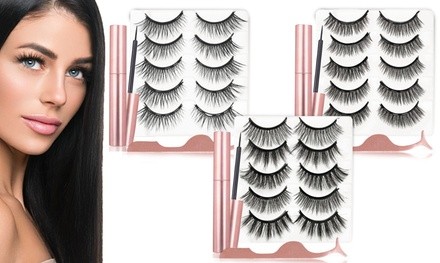 Voluminous Magnetic Eyelash, Eyeliner and Tweezer Kit (7-Piece)