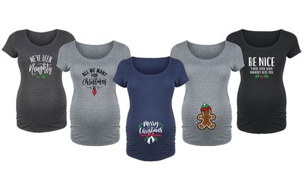 Bloom Maternity: Naughty and Nice Christmas Tee