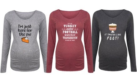 Bloom Maternity: Thanksgiving and Pie Maternity Long Sleeve Tees