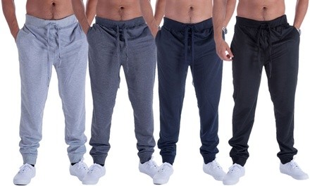 LeeHanTon Men's Solid French Terry Sweatpants