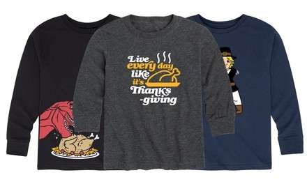 Kids' Thanksgiving Family and Food Long Sleeve Tees