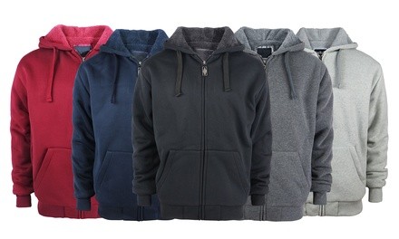 2-Pack LeeHanTon Men's Solid Sherpa-Lined Hoodies (M-4XL)