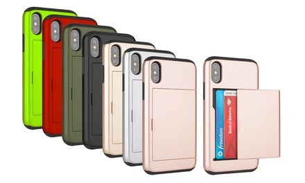 Cards Slot Wallet Style Slim Case Protection for iPhone 11, 11 Pro, 11 Pro Max, X/XS, XS Max, XR, 7/8, 7 Plus, 8 Plus