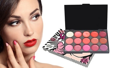 SLAM Beauty Highly Pigmented Glossy/Matte Cosmetic Lipstick Palette - 15 Colors