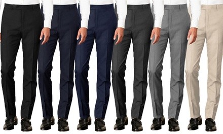 Verno Men's Slim-Fit Unhemmed Dress Pants (28-48)