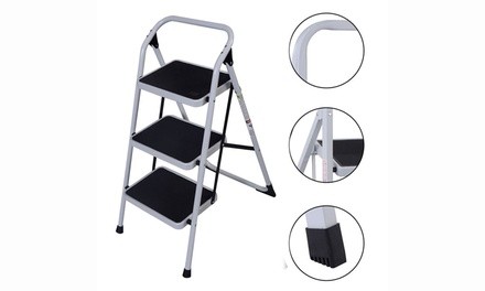 Home Protable Folding Heavy Duty Anti-Slip 3 Step Ladder Safety Tread