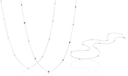 Station Necklace Made with Swarovski Crystal by Angélique Paris (Multiple Options Available) 