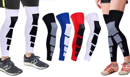 Unisex Full-Length Knee and Calf Compression Sleeves (1-Pair)