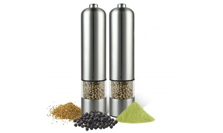 2 Pc Electric Salt/Pepper Grinder