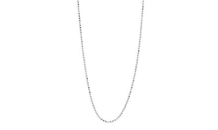 Italian Sterling Silver Diamond Cut Bead Chain Necklace by Pori