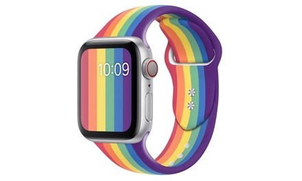 Rainbow Stripe Silicone Strap Wrist Band For Apple Watch