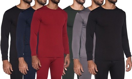 Real Essentials Men's Long Sleeve Fleece-Lined Thermal Shirt (3-Pack; S-2XL)