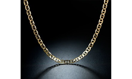 18k gold plated Mariner Chain Gold Men's Chain Necklace 