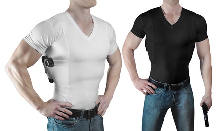 Concealment Clothes Men’s V-Neck or Crew-Neck Concealed Carry Holster Undershirt