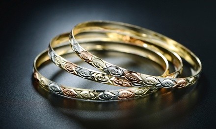 Tri-Tone Bangle Set