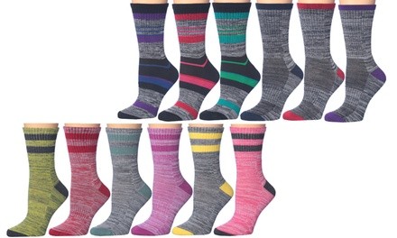 Frenchic Cushioned Sole and Toe Winter Crew Socks (6-Pairs)