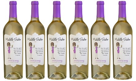 Middle Sister Birthday Girl Moscato (6-Pack). Shipping Included.