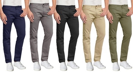 Men's Skinny-Fit 5-Pocket Stretchy Chino Pants (2-Pack)