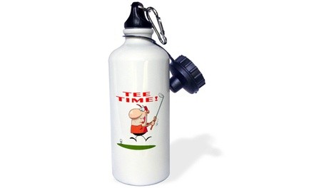  Water Bottle Tee Time Funny Golfer Soprts Golf Cartoon Design 