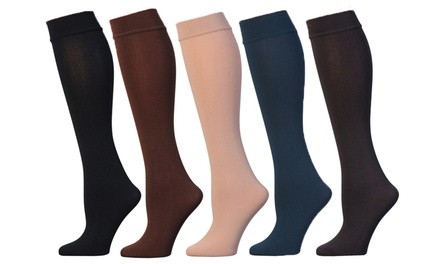 Women's Fleece-Lined Knee-High Socks (4 Pairs)