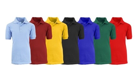 Kids' Short-Sleeve School Uniform Pique Polo Shirt