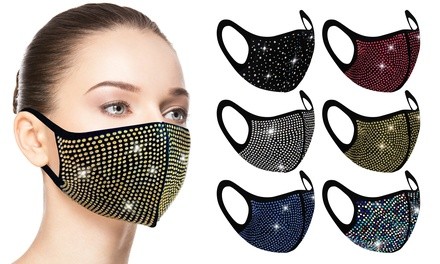 6 Pack: Star-studded Bling Fashion Face Mask