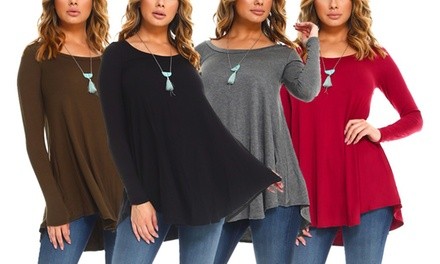 Isaac Liev Women's Flowy Tunic. Plus Sizes Available. 