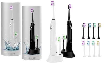 Sonic Edge Electric Toothbrush with Long-Lasting Battery and 4 Heads
