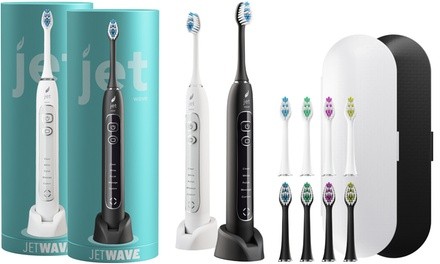 JetWave Sonic Toothbrush with 4 Heads and Travel Case