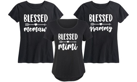 Women's Blessed Grandma T-Shirt. Plus Sizes Available