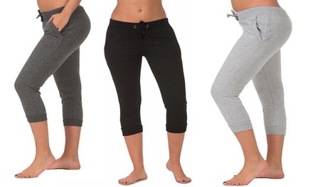 Coco Limon Women's Plus Size Capri Joggers (3-Pack)