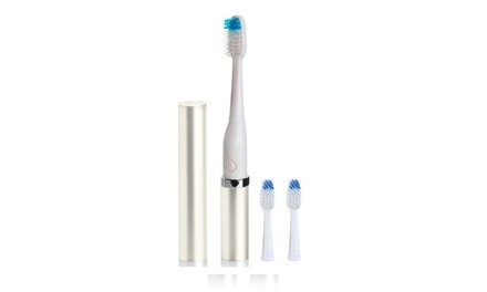 Ultrasonic Travel Toothbrush with 2 Replacement Brush Heads