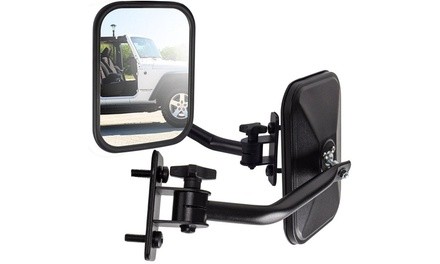 Side Mirror For Jeep Wrangler Quick Release With Adjustable Arms - Black