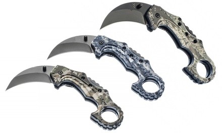 Folding Hawkbill Blade Knife with Pocket Clip