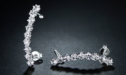 Shimmering Cuff Earring Made with Swarovski Elements 