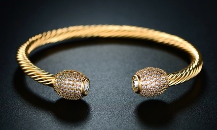 Women's Crystal Open Cuff Bangle Made with crystals