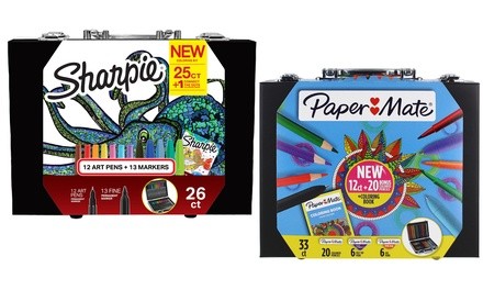 Sharpie Doodling Marker or PaperMate Colored Pencil Kit with Coloring Book (26- or 33-Piece)