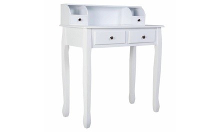 Writing Desk Mission White Home Office Computer Desk 4 Drawer White