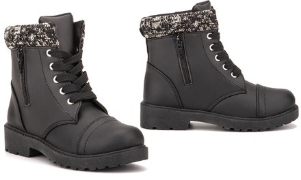 Olivia Miller Girl's Ankle-High Lace-Up Boots