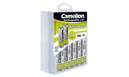 Camelion AA Ni-Cad 1000mAh Solar Light Batteries 24pk Plastic Case