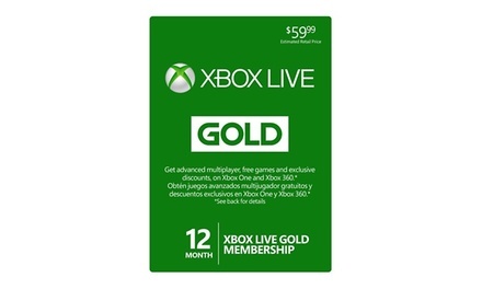 12-Month Xbox Live Gold Membership