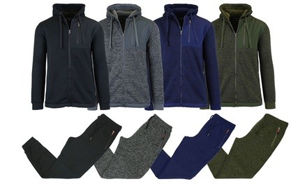 Men's Marled Fleece Hoodie and Joggers Set (2-Piece)