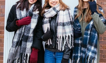 Women's Oversized Plaid Printed Scarf