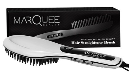 Marquee Beauty Ultimate Ceramic Hair Straightening Brush - Silver