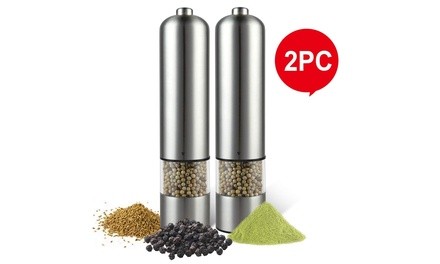2pcs Electric Automatic Pepper Mills Salt Grinder 