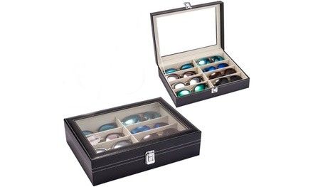 8 Slot Sunglasses Jewelry Collection Case Storage Box