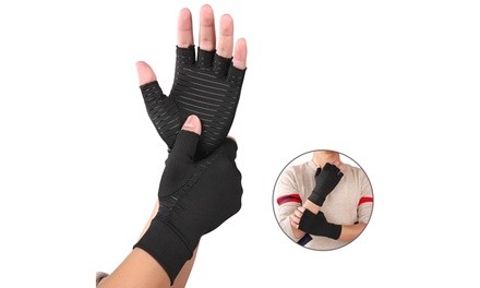 Compression Arthritis Gloves for Women Men Joint Pain Relief Half Finger Gloves