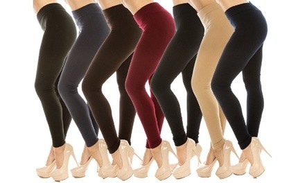 JVINI Women's Fleece-Lined Full-Length Leggings (S-2XL; 4-Pack)